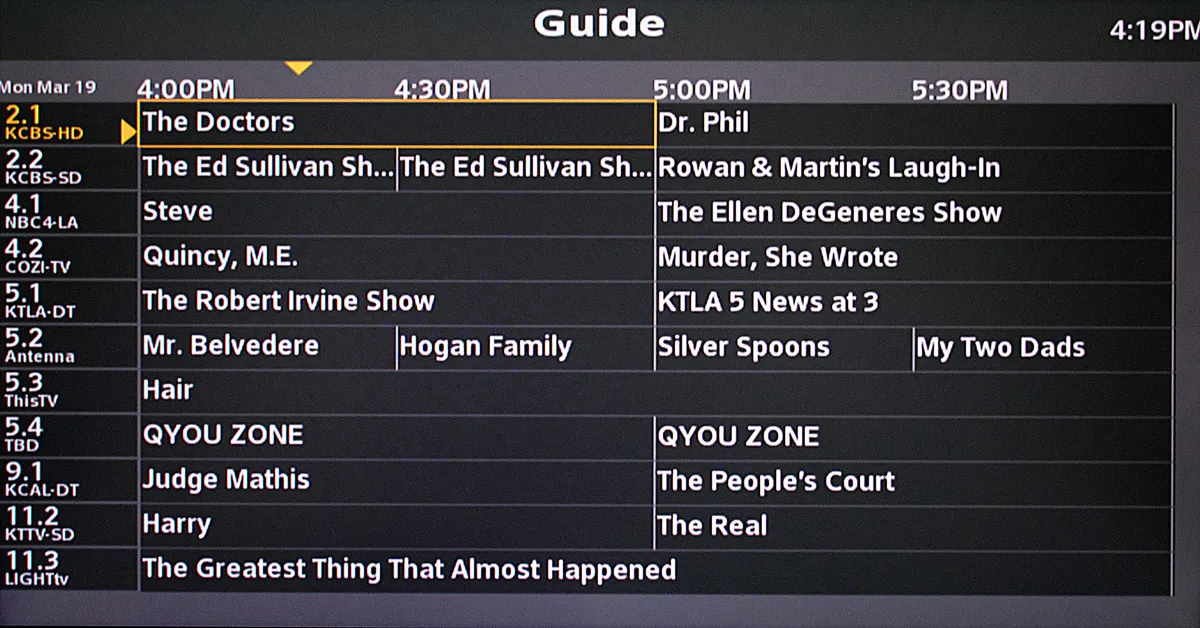 antenna tv channels guide